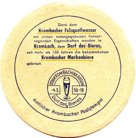 kreuztal si-nw krom rund 1b (215-u krombacher poststempel-blaugelb)